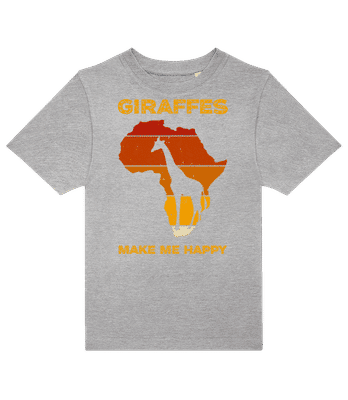 Giraffes Make Me Happy - Camiseta niño B&C - Gris moteado - delante