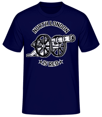 Arsenal Football North London Red League - Männer Basic T-Shirt - Marine - Vorne