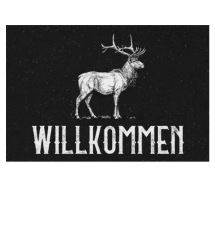 Vorschau: Willkommen Hirsch - Fußmatte - Weiß - Vorne
