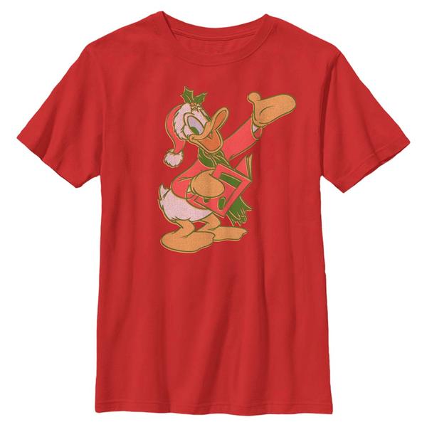Aperçu: Disney Classics - Mickey Mouse - Donald Duck Duck Carols - Christmas - Enfant T-shirt - Rouge - Devant