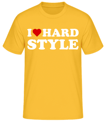 I Love Hard Style - Pánské basic tričko - Zlatožlutá - Napřed