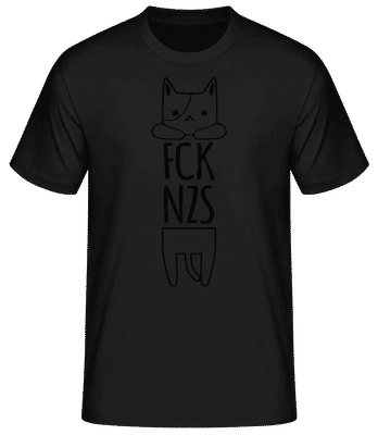 FCK NZS Katze - Männer T-Shirt B&C - Schwarz - Vorne