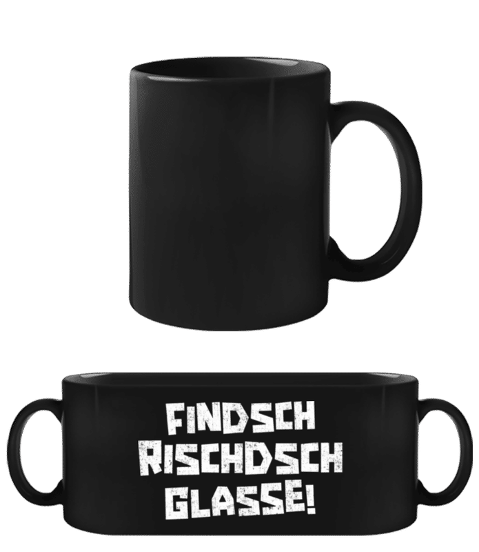 Vorschau: Findsch Rischdsch Glasse - Schwarze Tasse - Schwarz - Vorne
