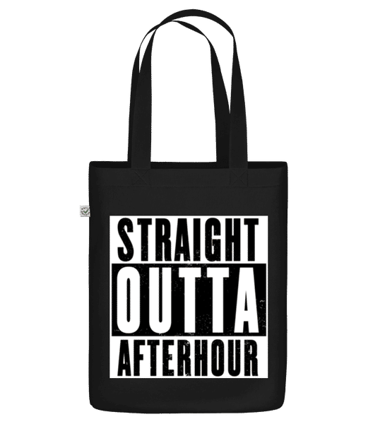 Aperçu: Straight Outta Afterhour White - Sac en toile bio - Noir - Devant