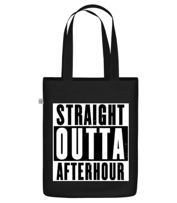 Straight Outta Afterhour White - Sac en toile bio - Noir - Devant