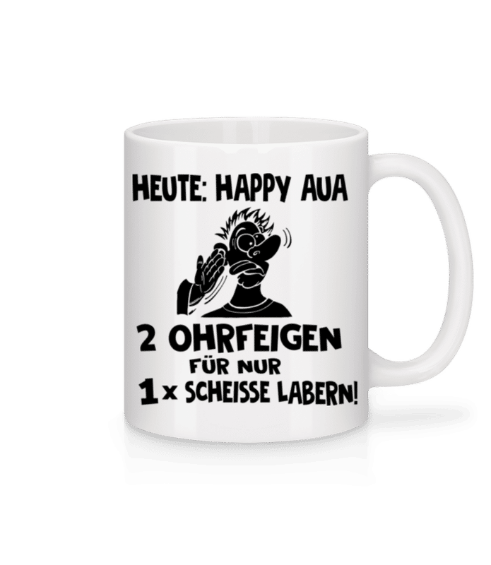Vorschau: Happy Aua - Tasse - Weiß - Vorne