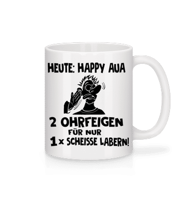 Happy Aua - Tasse - Weiß - Vorne