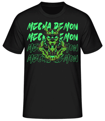 Mecha Demon - Männer Basic T-Shirt - Schwarz - Vorne