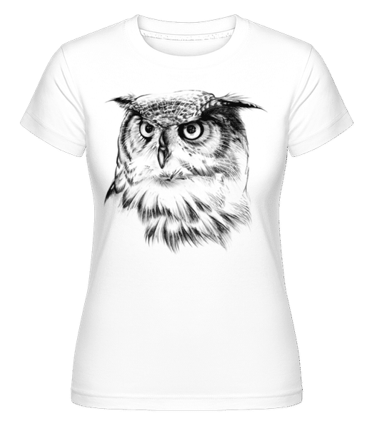 Aperçu: Chouette Réaliste -  T-shirt Shirtinator femme - Blanc - Devant