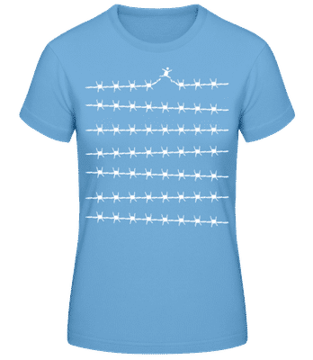 Stacheldraht Freiheit - Frauen Basic T-Shirt - Hellblau - Vorne