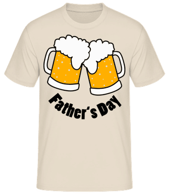 Father's Day Beer 2 Glasses - Camiseta básica para hombre - Crema - delante