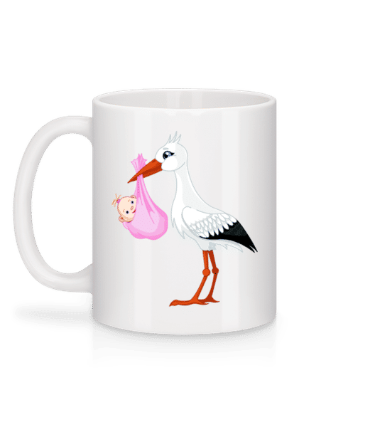 Aperçu: Cigogne Amène Bébé - Mug en céramique blanc - Blanc - Derrière