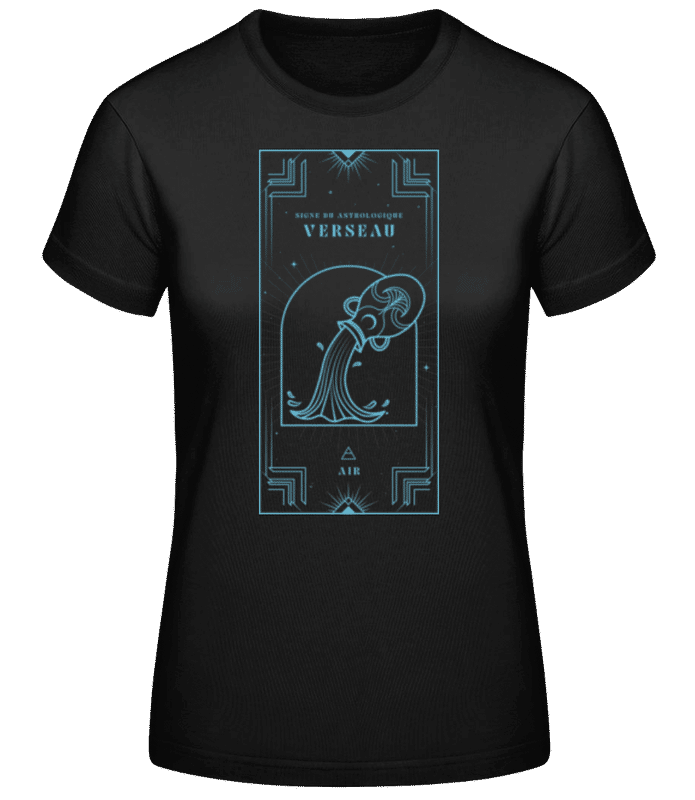 Aperçu: Art Déco Signe Astrologique Verseau - T-shirt standard Femme - Noir - Devant