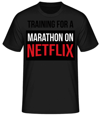 Marathon On Netflix - Pánske basic tričko - Čierna - Predné