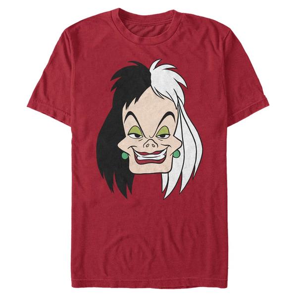 Aperçu: Disney Classics - Les 101 Dalmatiens - Cruella DeVille Cruella Big Face - Homme T-shirt - Cerise - Devant