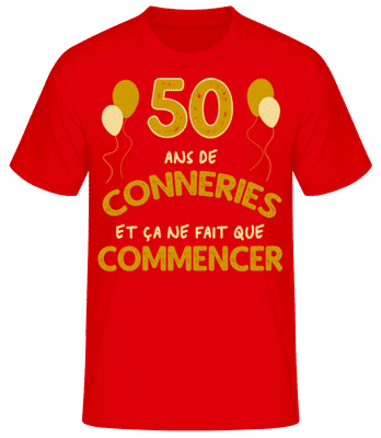 50 Ans De Conneries - T-shirt standard Homme - Rouge - Devant