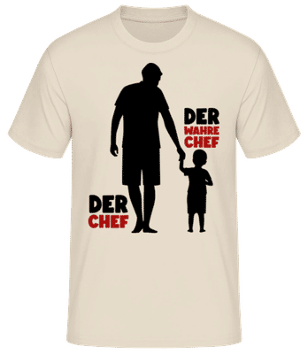 Der Wahre Chef - Männer Basic T-Shirt - Creme - Vorne