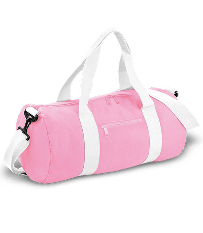 BagBase Retro Sports Bag - Pink / White - Left