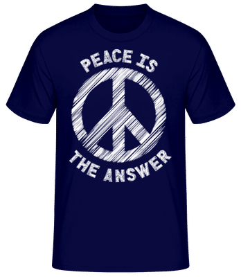 Peace Is The Answer - T-shirt standard Homme - Bleu marine - Devant