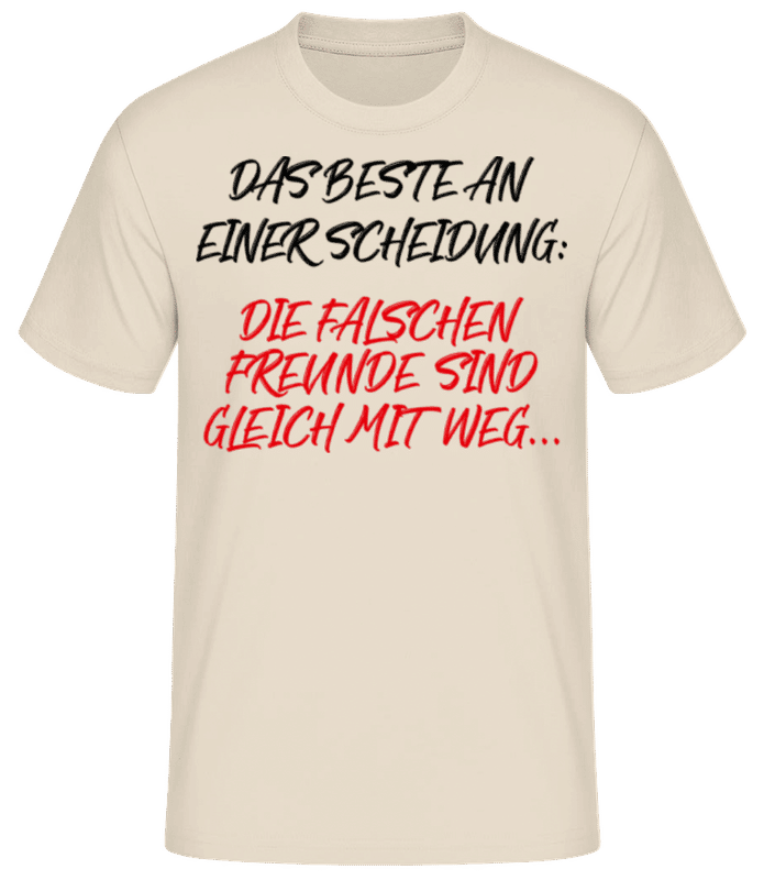 Vorschau: Das Beste An Einer Scheidung - Männer Basic T-Shirt - Creme - Vorne