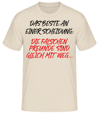 Das Beste An Einer Scheidung - Männer Basic T-Shirt - Creme - Vorne