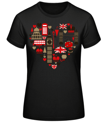 London Love Heart - Women's Basic T-Shirt - Black - Front