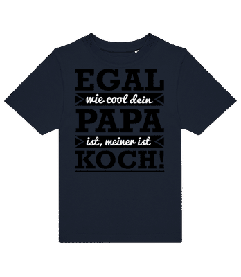 Mein Papa Ist Cooler Koch - Kinder T-Shirt B&C - Marine - Vorne