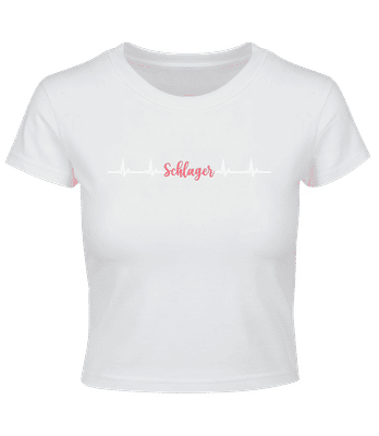 Schlager Heartbeat - Crop T-Shirt - Weiß - Vorne