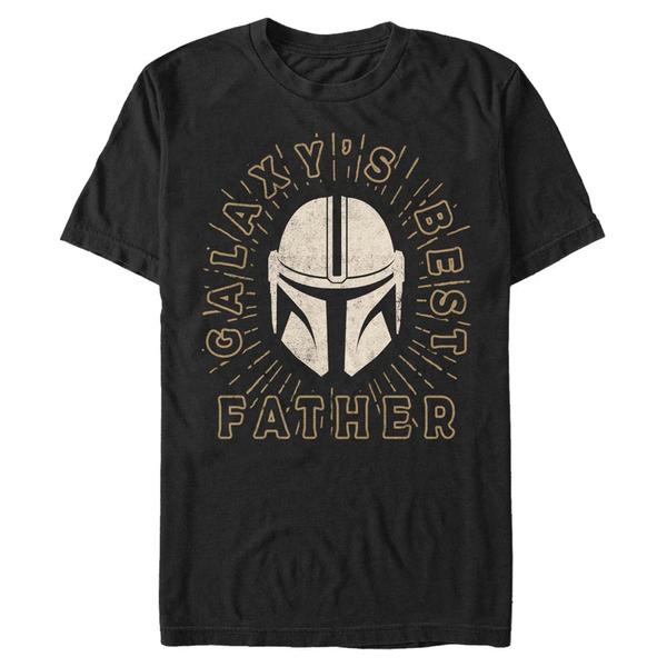 Preview: Star Wars - The Mandalorian - Mandalorian Mando Dad Helmet - Father's Day - Men's T-Shirt - Black - Front