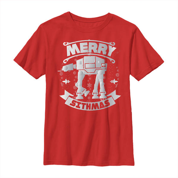 Vorschau: Star Wars - AT-AT AtAt Sithmas - Weihnachten - Kinder T-Shirt - Rot - Vorne