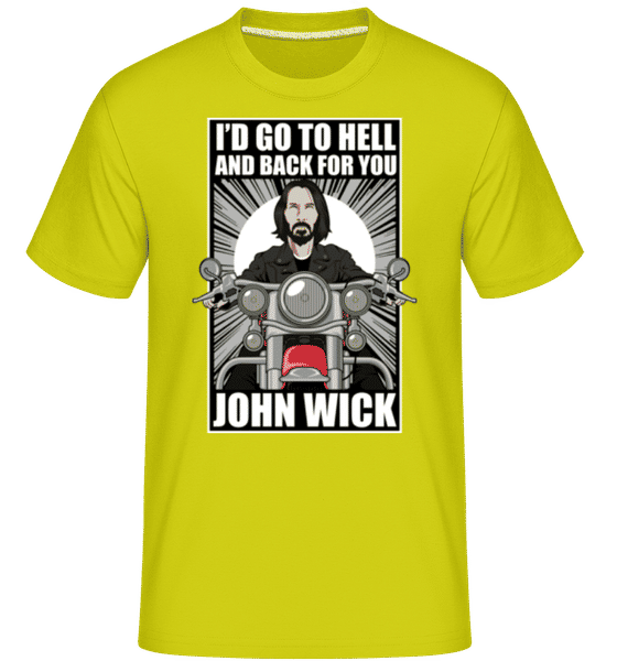 Aperçu: John Wick Biker -  T-Shirt Shirtinator homme - Citron vert - Devant