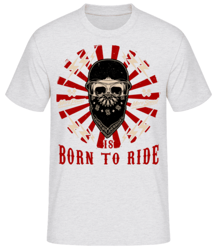 Preview: Born To Ride Skull - Men's Basic T-Shirt - Heather grey - Front