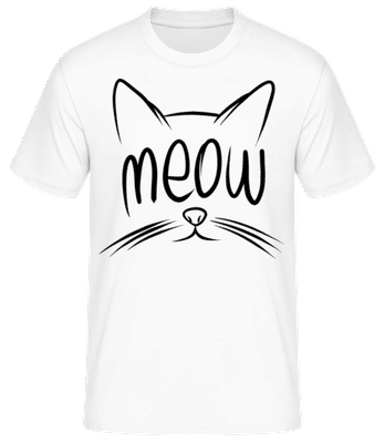 Meow - Männer Basic T-Shirt - Weiß - Vorne