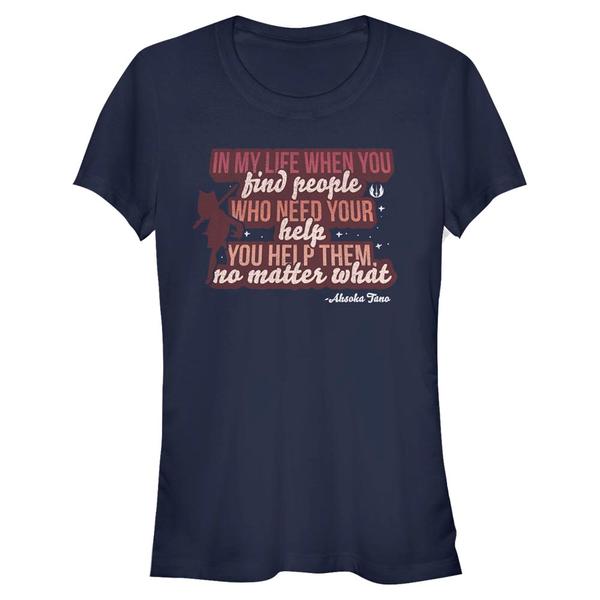 Aperçu: Star Wars - The Clone Wars - Ahsoka Help Others - Femme T-shirt - Bleu marine - Devant