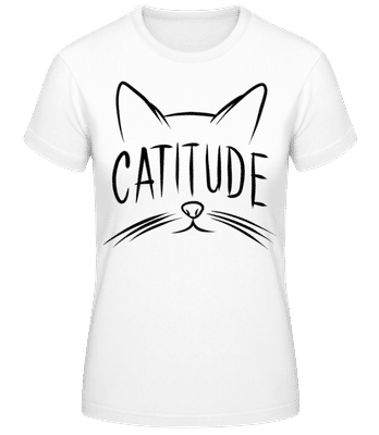 Catitude - Camiseta básica de mujer - Blanco - delante