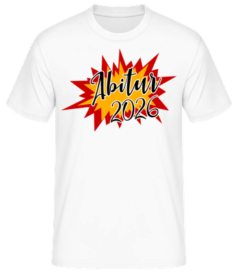 Abitur 2025 Explosion - Männer Basic T-Shirt - Weiß - Vorne