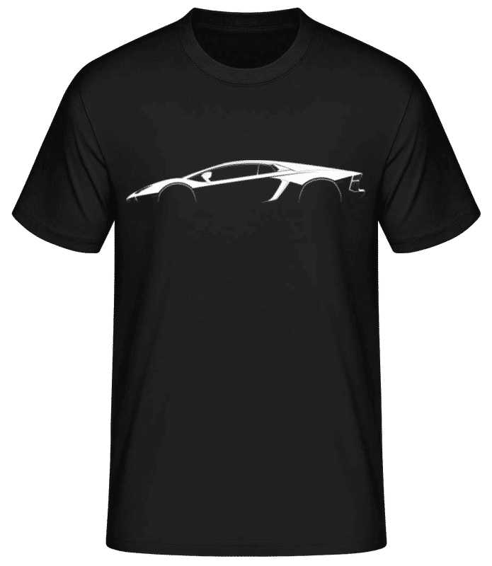 Vista previa: 'Lamborghini Aventador' Silhouette - Camiseta básica para hombre - Negro - delante