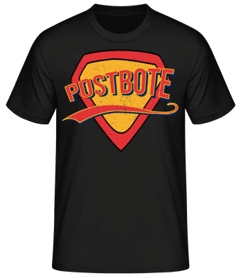 Superheld Postbote - Männer Basic T-Shirt - Schwarz - Vorne