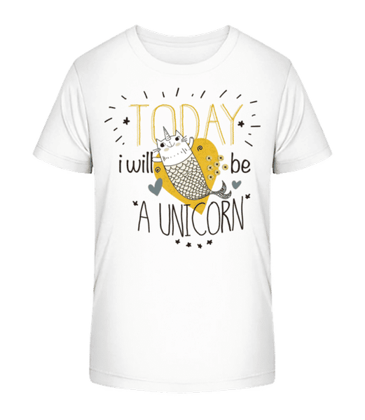 Aperçu: Today I Will Be A Unicorn - T-shirt bio Enfant Stanley Stella 2.0 - Blanc - Devant