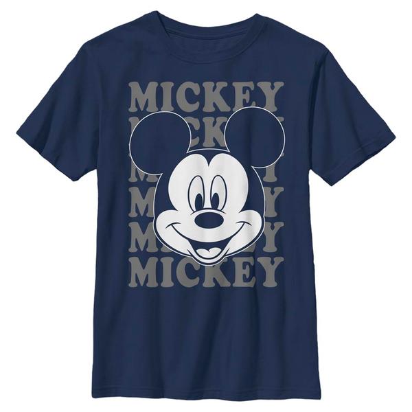Aperçu: Disney Classics - Mickey Mouse - Mickey Mouse All Name - Enfant T-shirt - Bleu marine - Devant