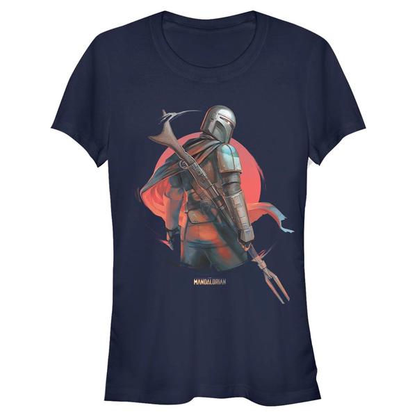 Star Wars - The Mandalorian - Mandalorian Sunrise - Femme T-shirt - Bleu marine - Devant