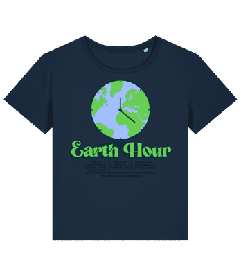 Earth Hour - Dámske bio tričko Stanley Stella 2.0 - Namornícka modrá - Predné