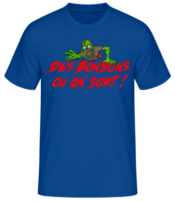 Des Bonbons Ou On Sort - T-shirt standard Homme - Bleu royal - Devant