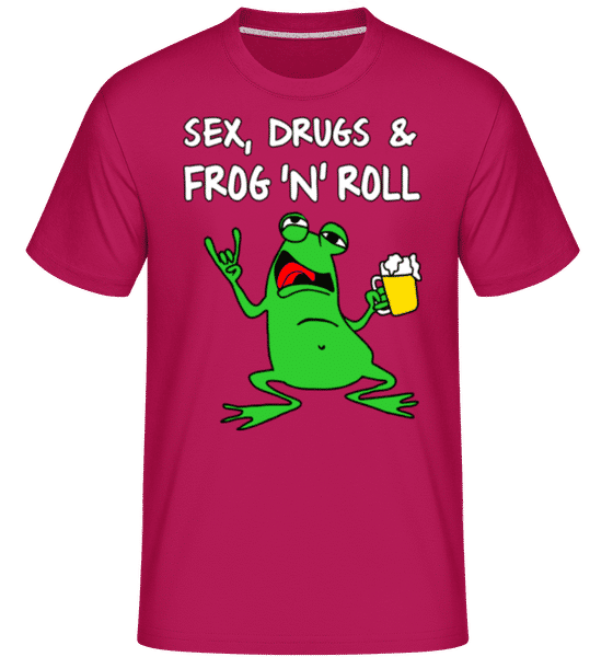 Preview: Sex Drugs & Frog'n'Roll -  Shirtinator Men's T-Shirt - Magenta - Front