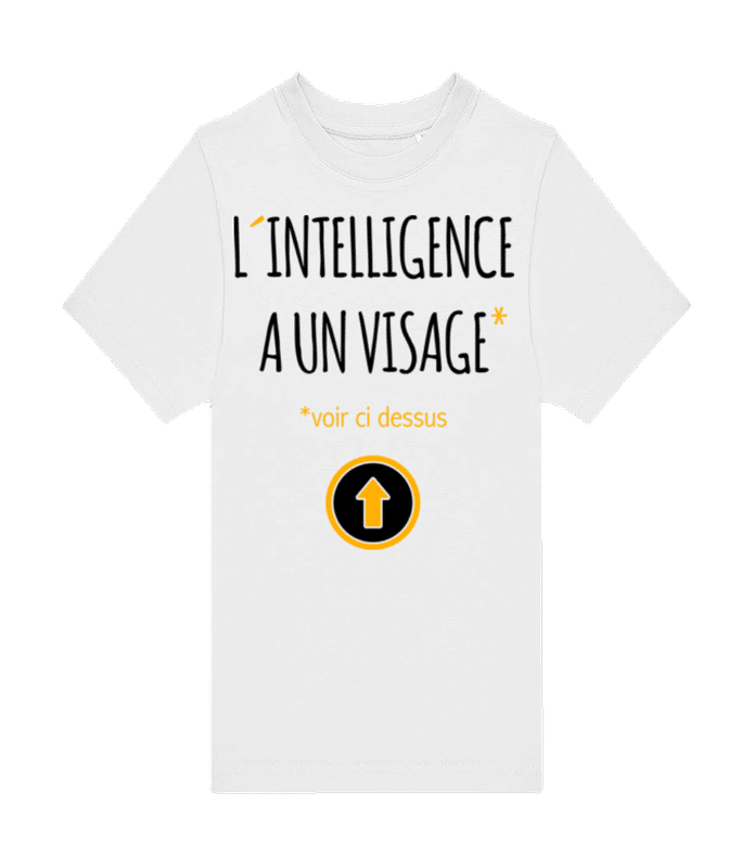 Aperçu: L´Intelligence A Un Visage - T-shirt homme B&C - Blanc - Devant