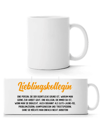 Lieblingskollegin - Panoramatasse - Weiß - Vorne