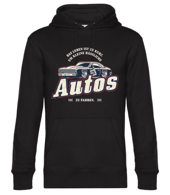 Das Leben Ist Zu Kurz - Unisex Premium Hoodie - Schwarz - Vorne