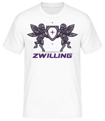 Mecha Roboter Sternzeichen Zwilling - Männer Basic T-Shirt - Weiß - Vorne