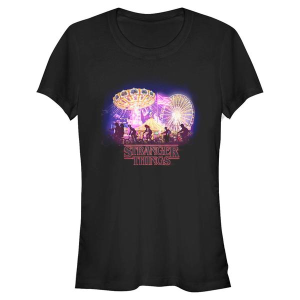 Preview: Netflix - Stranger Things - Skupina Stranger Circus - Women's T-Shirt - Black - Front