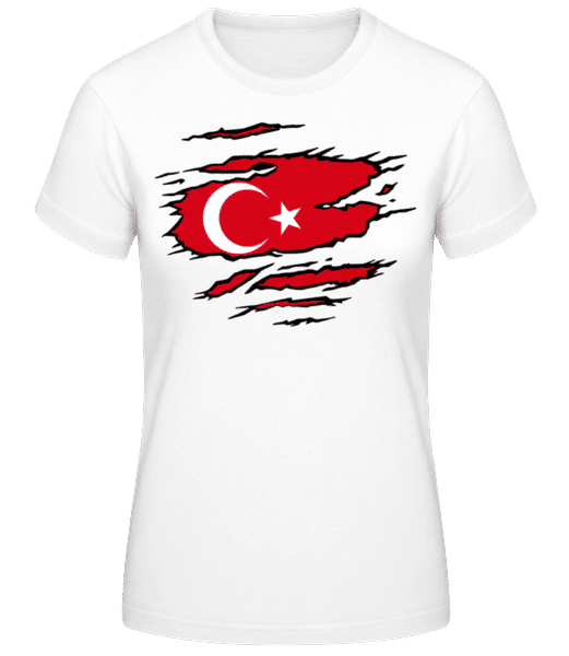 Aperçu: Drapeau Déchiré De Turquie - T-shirt standard Femme - Blanc - Devant
